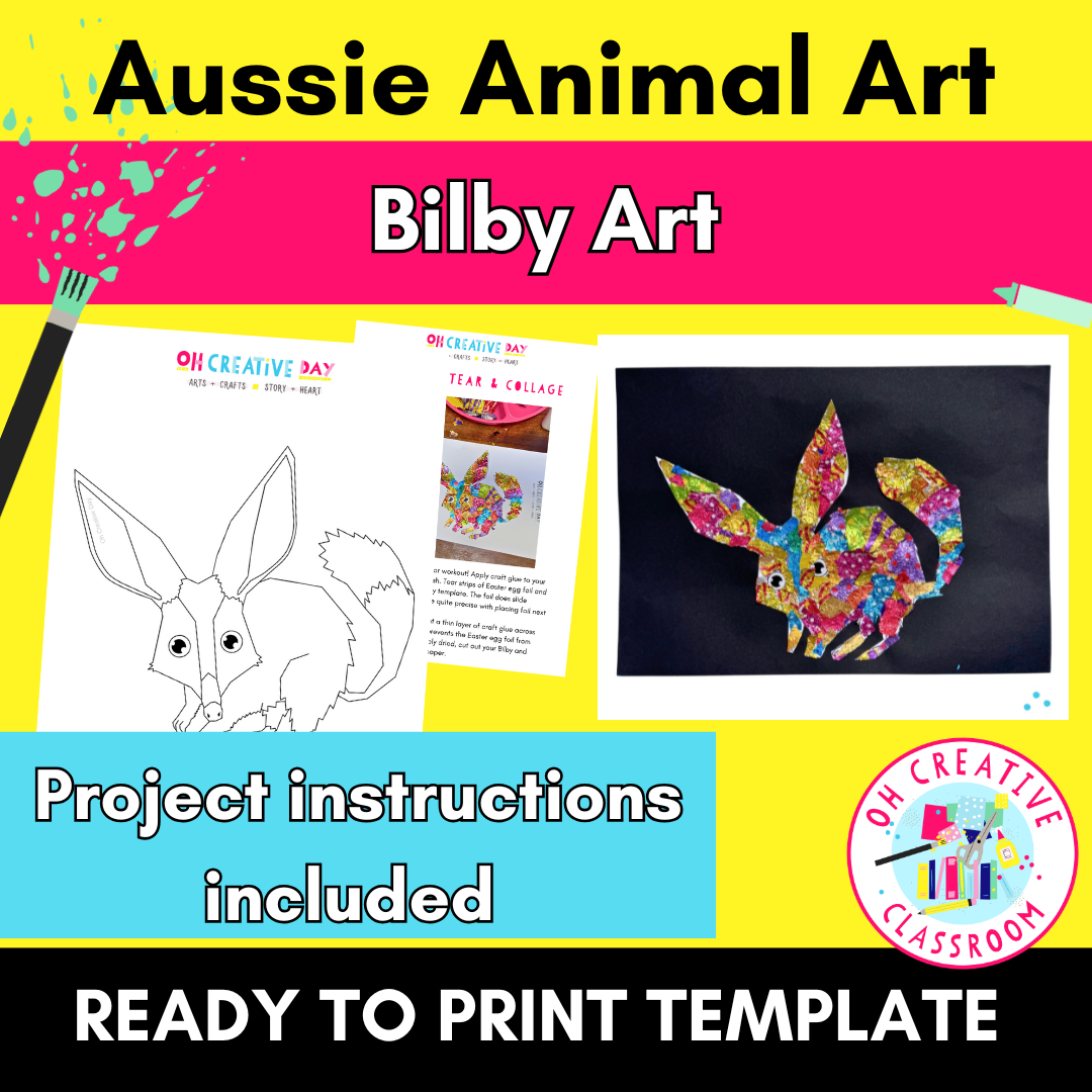 Bilby Template | Australian Animals Art Project | Australian Animals Printable for Kids