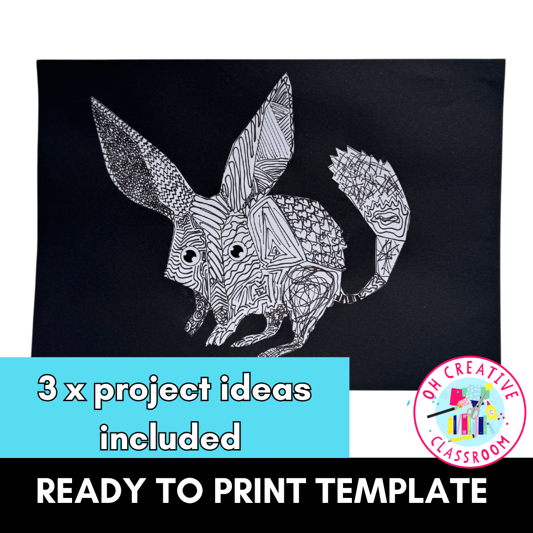 Bilby Template | Australian Animals Art Project | Australian Animals Printable for Kids