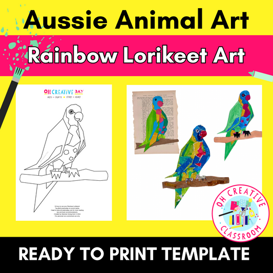 Rainbow Lorikeets | Australian Birds Art Project | Australian Animals Printable