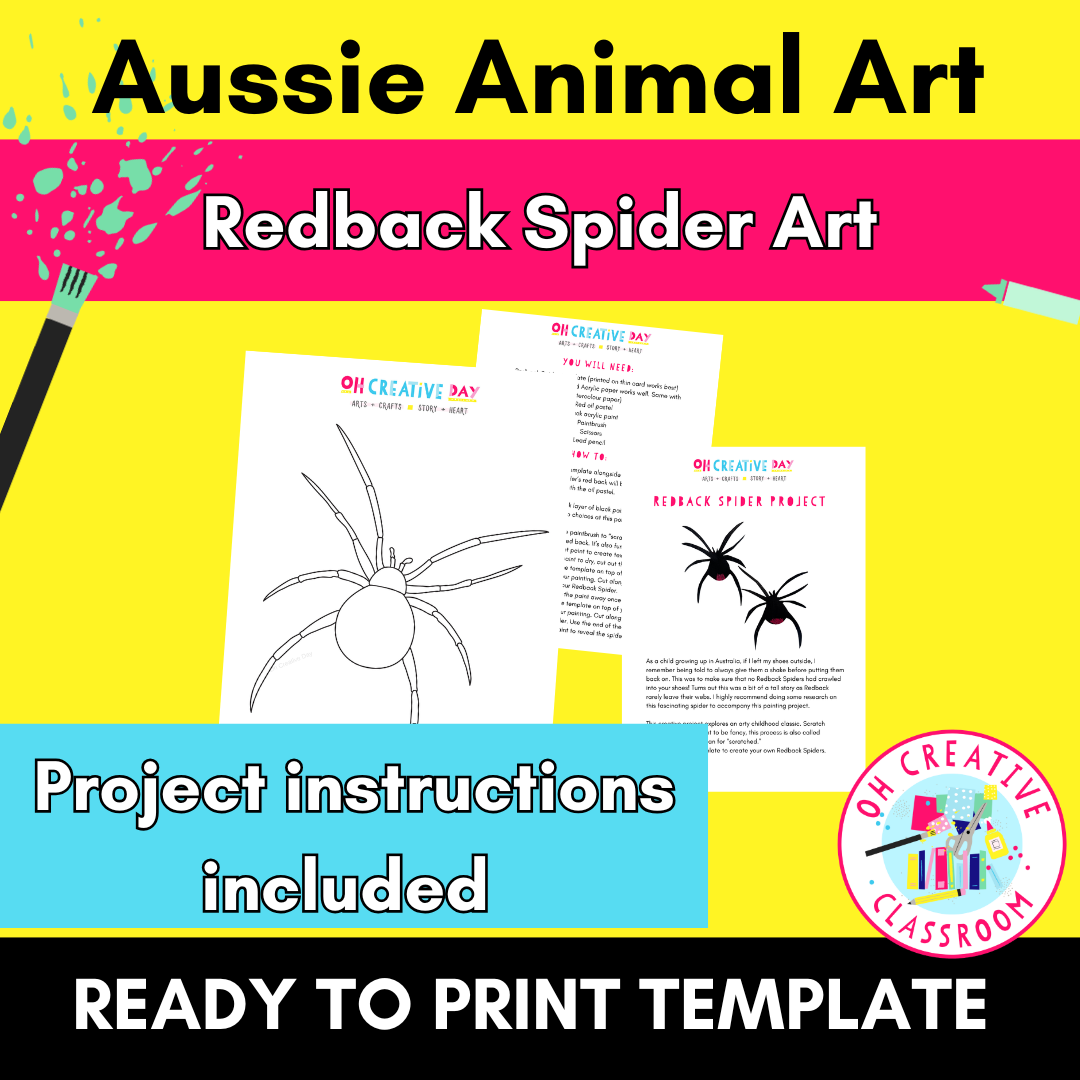 Redback Spider Template | Australian Animals Art Project |