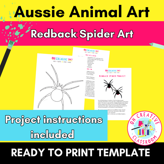 Redback Spider Template | Australian Animals Art Project |