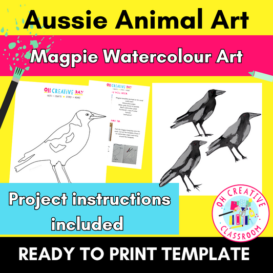 Magpie Art Template | Australian Birds Project | Australian Animals Printables